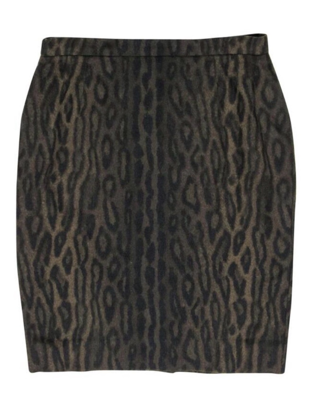 Escada Brown Animal Print Wool Skirt